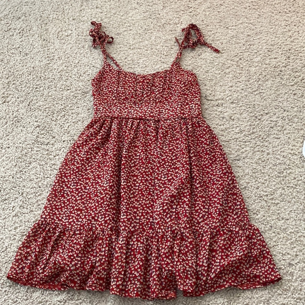 red floral princess polly flowey dress